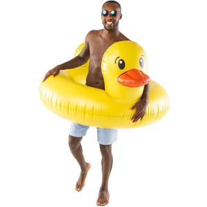 BigMouth Inc. Giant Duck Pool Float, Over 4' Wide, Inflatable Floatie Tube, Blow Up Swim Ring, Outdoor Summer Pool Party Water Toy