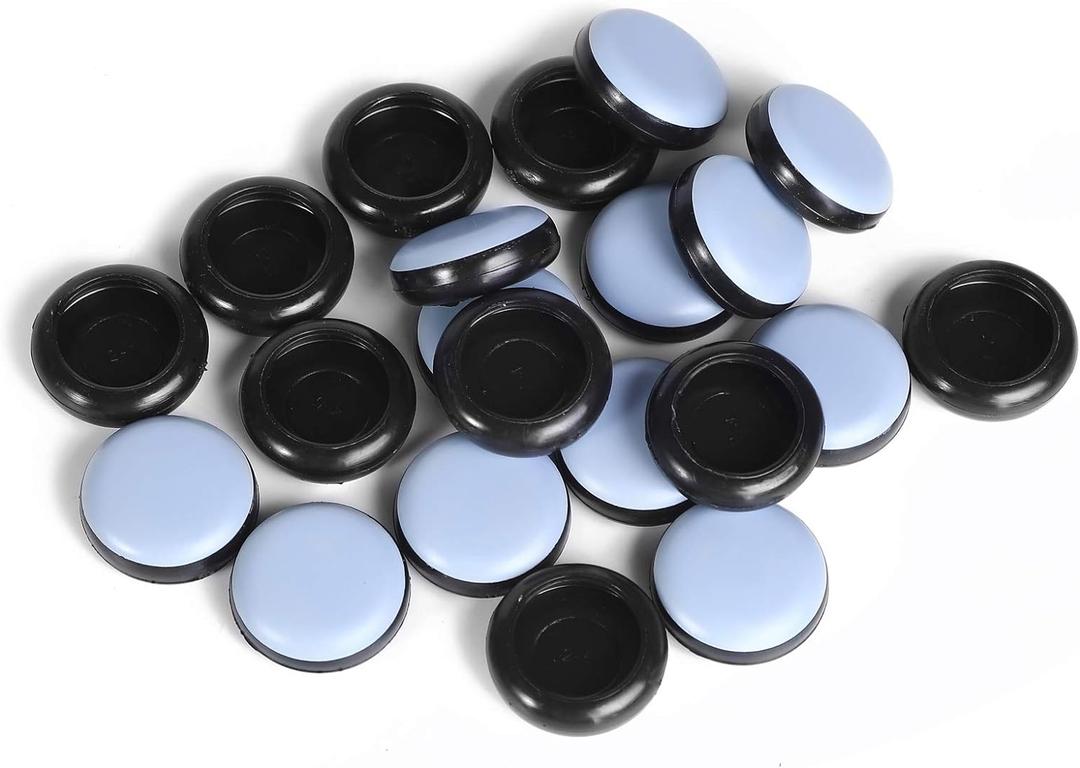 Furnigear Chair Glides Slides Teflon Chair Leg caps Best Furniture Sliders for Carpet, Chair Leg Floor Protectors 1-1/2 inch Round, 24 Pack