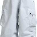 Men Women Baggy Snowboard Pants Ski Snow Pants Insulated Waterproof Winter Outdoor Loose Fit (X-Small, Grey)