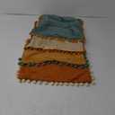 MONDAY MOOSE 18x18 inch Pom Pom Decorative Throw Pillow Covers and 50x60 inch Fleece Throw Blanket, Mix and Match for Home Decor (Orange/Teal, Burnt Orange/Light Orange)