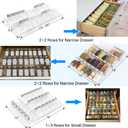 Antimbee Spice Drawer Organizer, 4 Tier- 8 Pack Kitchen Spice Rack Tray for Drawer, Expandable From 13" to 26" Acrylic Seasoning Organizer Rack Holds up 56 Spice Jars (Jars not Include)