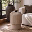 JONATHAN Y Louisa 19" Art Deco Tambour Side Table, Brown