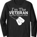 I Am The Veteran Veterans Day US Military Patriotic Long Sleeve T-Shirt (Black, No Size)