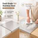 Stainless Steel Cutting Board with Lip, 304 Food Grade Steel Chopping Mats for Kitchen Countertop (16"x20"), 11.7"L x 11.7"W