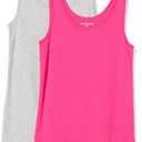 Amazon Essentials Womens Slim-Fit Tank Top (X-Small, Bright Pink/Grey Heather)