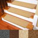Carpet Stair Treads Non-Slip Bullnose Carpet for Stairs Indoor Stair Pads Self-Adhesive Skid Resistant & Washable 14- Pack Camel 9.5" x 30"x 1.3", Set of 14