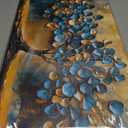 Tree of life Teal Gold Leaf Pictures Canvas Wall Art for Living room Office Bedroom Wall Decor,Abstract Wall Art Print Paintings Modern Blue Leaves Artwork Waterproof Ready to Hang-20x40inch