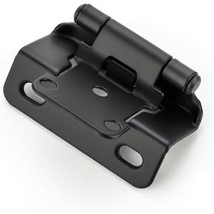 Ravinte 50 Pack 25 Pairs Semi-Overlay 1/2 inch Self-Closing Face Frame Cabinet Hinges Matte Black Half Wrap-Around Kitchen Cabinet Door Hinges Face Mount Cabinet Hardware (Matte Black)