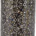 Lamp Shade Long Cylindrical Lamp Shade Cover with Flower Hollow Carving, Detachable Nightstand Table Lamp Shade, 4.7x4.7x7.9 In Wrought Iron Lampshade for E27 E26 Bulb