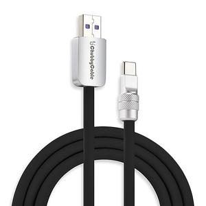 chubbycable Chubby 2.0 Fast Charging Cable Durable Soft Silicone USB C Cable 120W Extra Thick Phone Charger Cord Data Transfer Cord, Black, USB-A to Type-C, 3.3 FT