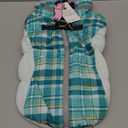 FUAMEY Dog Coat for Medium Dogs,Waterproof Dog Winter Jacket with Harness Built in Puppy Cold Weather Coats Reflective Pet Vest with Zipper Warm Fleece Dogs Snowsuit Windproof Green Plaid M (M(chest:21in))