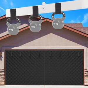 Patented Garage Door Screen for WinterDuraflex Kits for Door Curtain,Garage Door Insulation Kit, Magnetic Thermal Insulated Door Curtain for Garage Door Cover, Blanket Weatherproof(16 * 7Ft) (Fit Garage 192" x 84", Black)