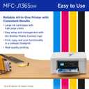 Brother INKvestment 1365 Wireless Color Inkjet All-in-One Printer with Automatic Duplex Printing and 1.8 Color Display | Includes Refresh Subscription Trial(1) (MFC-J1365DW)