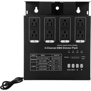 Dmx Dimmer Pack,4 Channel Dmx512 Dimmer Pack Lighting Controller, DMX 4-Channel Dimmer Pack Suitable for Stage Lighting Control