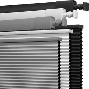 Boolegon No Drill No Tools Cellular Shades TDBU,Light Gray,33" W x 64" H | Top Down Bottom Up Blackout Blinds for Indoor Windows, Cordless Honeycomb Shades for Home, Easy to Install Thermal Insulated
