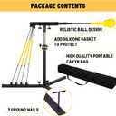 Baseball Softball Swing Trainer with 4 Power Bands, 31-43 In Adjustable Baseball Hitting Trainer with 3 Ground Nails, Carry Bag. Baseball Training Equipment Improve Power, Speed, Coordination