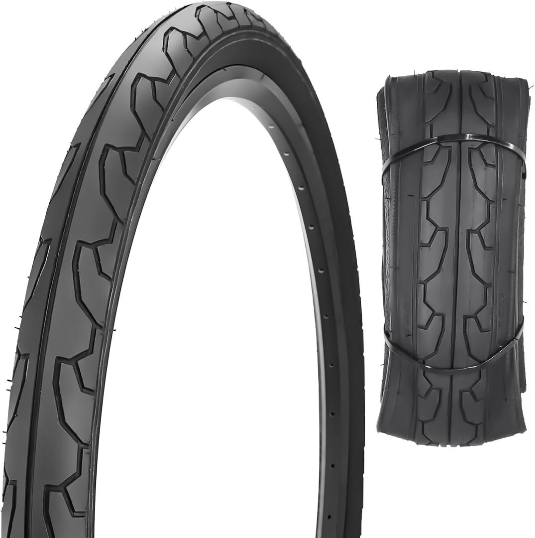 SIMEIQI 26x1.95 Slick Bike Tires (50-559) or with 26" Bike Tubes 32mm Schrader Valve Suitable for 26 x 1.90 26 x 1.95 26 x 2.0 26 x 2.125 Bicycle Tires and Tubes for City Road Bicycles