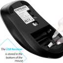 memzuoix 2.4G Wireless Mouse, 1400 DPI Mobile Optical Cordless Mouse with USB Receiver, Portable Computer Mice Wireless Mice for Laptop, PC, Desktop, MacBook, 5 Buttons (Gunmetal)
