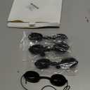 4 PCS Red Light Therapy Glasses, Half - clear Eyes Protection for Tanning Bed Goggles, Safety Glasses for Sunbathing & Laser Beauty Treatment, Black Wearing length adjustable Protective Goggles