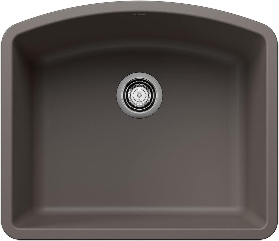 BLANCO 443098 DIAMOND SILGRANIT Undermount Single Bowl Kitchen Sink, 24" L X 20.8" W - Volcano Gray