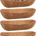 Riare 4 Pack 36 Inch Trough Coir Liners for Planters, Pre-Formed Coconut Coir Replacement Natural Coco Fiber Window Box Liners for Wall Planter, Window Basket Deck Railing Planter