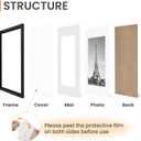 Upsimples 8.5x14 Picture Frame Set of 5, Display Pictures 7x10 with Mat or 8.5x14 Without, Wall Gallery Photo Frames, Black