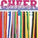 PH PandaHall Cheer Medal Hanger Display, Iron Cheer Medal Holder Cheerleader Hanger Award Ribbon Medal Rack Wall Mount Medal Holder Display for Over 60 Sports Medals Basketball Soccer Cheerleading