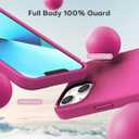 TOCOL 5 in 1 for iPhone 13 Case for Women, Slim Liquid Silicone Phone Case iPhone 13 [Anti-Scratch] [Drop Protection], Hot Pink
