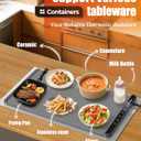 Food Warming Mat with Heat-Resistant Pad, 26X15 Inch, 6 Temperature & 6 Timer Settings, Child Lock Safety,Food Warmer Chafing Dishes for Buffet,Gatherings,Parties,Everyday Use