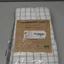 Homaxy Premium Cotton Kitchen Towels 16"x 28", Large Natural Ring Spun 390 GSM Dish Towels, Super Absorbent Terry Kitchen Hand Towels, Soft Tea Towels with Hanging Loop, Grey Check Design, 6 Pack