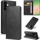 for Samsung Galaxy A56 Wallet Case | Premium Nappa Leather [RFID Blocking] | Wallet Case with Card Slots & Magnetic Clasp | Balanced Stand Flip Case | Wallet Phone Cases (Nappa Black)