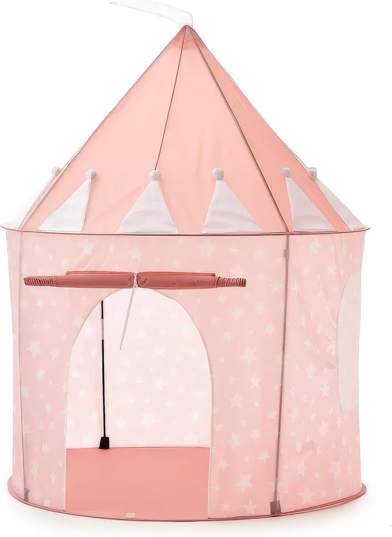 Soft Pink Pop Up Tent for Kids, Starry Grey Princess Tent Indoor & Outdoor Tent, Girl Tent Kids & Toddlers, 53 x 39 inches
