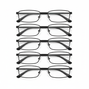 BLS Businessman Rectangular Reading Glasses - Professional Durable Readers - Blue-Light Blocking Lenses +2.25