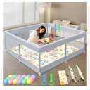 Baby Playpen with Mat, 50x50 Inch Play Pen, Playpen for Babies and Toddlers, Baby Playard for Indoor & Outdoor Active Center Game Fence, with Skin-Friendly Fabric and Soft Breathable Mesh