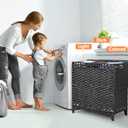 Laundry Hamper with 3 Removable Liner Bags; 132L Handwoven Rattan Laundry Basket with Lid & Heightened Feet; Clothes Hamper with Side Handles; Laundry Sorter with 3 Separate Sections