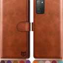 SUANPOT for Samsung Galaxy A03S Wallet case RFID Blocking Credit Card Holder, Flip Folio Book PU Leather Phone case Shockproof Cover Women Men for Samsung A03S case (Light Brown)