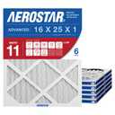 Aerostar Air Filter MERV 11 AC Filter, HVAC, Furnace Filter, 6 Pack | ACTUAL SIZE 20x20  AC Filter, Furnace Filter, Dust, Pet Dander, Smoke & Allergies MERV 11 (MPR 1200 / FPR 7)