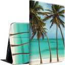 for iPad 9th/8th/7th Generation Case 2021/2020/2019 Lightweight Smart Cover Adjustable Stand with Auto Wake/Sleep Protect Cover for iPad 10.2 inch - Palm Tree Beach