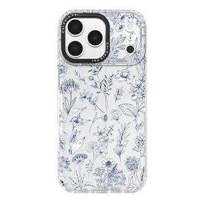 ChiCaseVer for iPhone 17 Pro Case, Vintage Botanical Pattern with Blue Flowers, Military-Grade Drop Protection, Cute Soft Slim TPU Protective Cover with Camera Lens Protection for Women & Girls