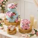 Coloch 3 Pieces Golden Cake Stand Set, 8/10/12 Inch Round Metal Dessert Display Stand Decorative Cake Holder Cupcake Pastry Candy Display Plate for Wedding, Party, Birthday, Event