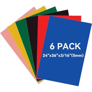 6PACK Foam Board Bright Color 24x363/16 inches,5MM Poster Board for DIY Project, Double Sided, Rigid, Sign Board Foamboard for Crafts, Art, Display Use