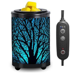 Leyoue Electric Wax Melt Warmer with Timer - PTC Heating Plate & 7 Colors LED Changing Light, Fragrance Warmer for Home, Office, Gifts & Decor (Black Forest)