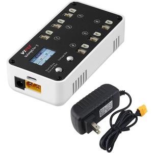 SoloGood VIFLY WhoopStor 3 V3 Battery Charger 6 Ports 1S LiPo Charger Discharger Storage Memory Function for Tinywhoop BT2.0 PH2.0 Come with AC to DC Power Adapter
