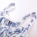 Scarlet Darkness Floral Mini Corset Dress for Women Teen 2026 Summer Spring Flowy A-Line Sundress with Pockets (Blue, S)