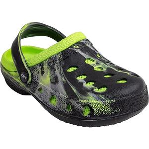 Capelli New York Boys Two Tone Injected EVA Clogs with Backstrap, Tie Dye Swirl Lime, Size 12