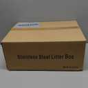 Stainless Steel Litter Box with Metal Lid and Scoop - Enclosed Metal Litter Box for Large Cats, Rust-Resistant, Odor-Control, Easy to Clean, Durable & Long-Lasting with Round Edge (L) (L:17.7"x13.8"x11.8")