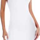 Women's Full Slips Basic Under Dress Adjustable Spaghetti Straps Cami Slip Sexy Chemise Nightgown V Neck Nightwear, Size M