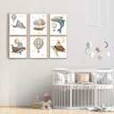 6pcs Ocean Animal Nursery Poster Wall Art Whimsical Whale Balloon Painting Picture Wall Decor Cute Animals Poster Print Artwork for Kids Bedroom Home Decoration (1216in)