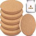 Kathfly 6 Pcs Cork Stoppers 3. 8-4. 5 Inch Large Cork Canning Jar Lids Wood Tapered Plugs Glass Jar Wine Bottle Lids Canning Wide Bung Stopper for Home Bar Kitchen Accessories (Large)