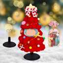 Christmas Clothes for LABUBU 17cm Doll (NO Doll), Handmade Outfit with Adjustable Dolls Stand and Gift Package for 5-9 inches Dolls, Gift for Christmas, Red (Large)